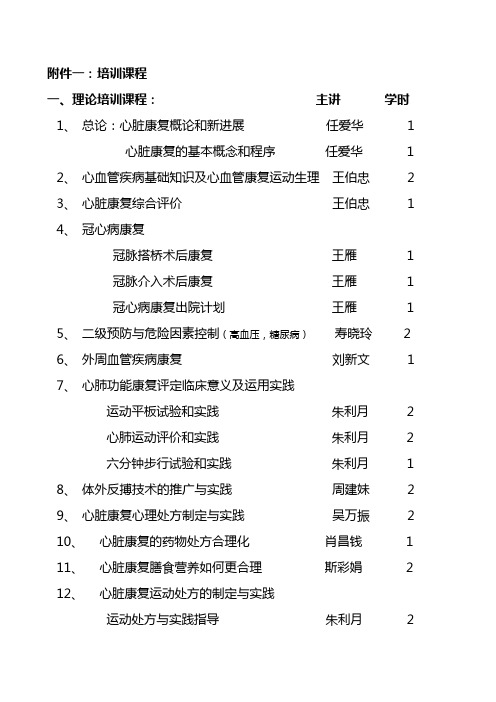 浙江医院全国心脏康复培训基地计划可打印