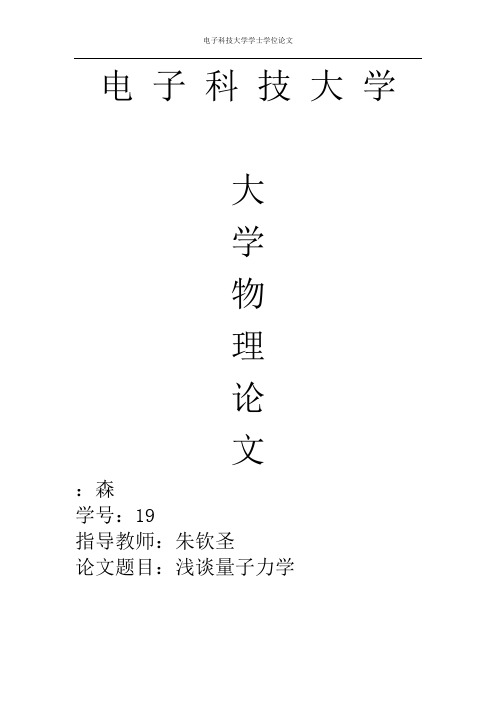 大学物理小论文