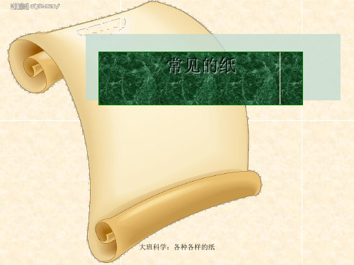 最新大班科学：各种各样的纸