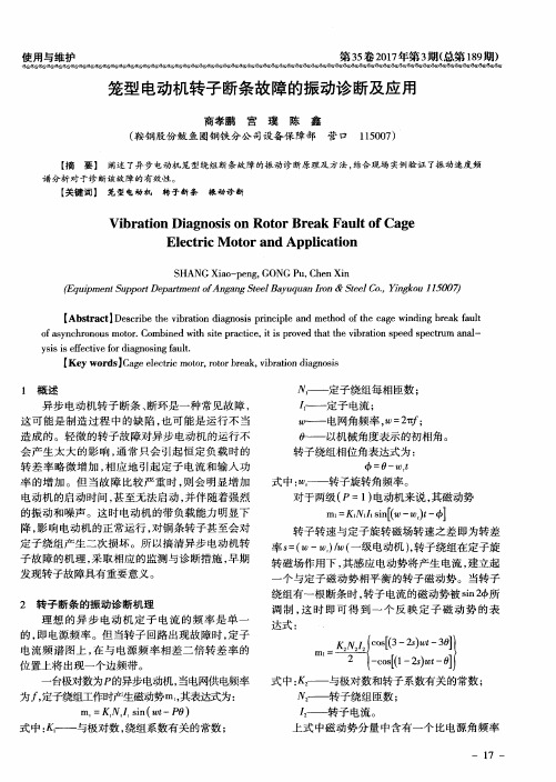 笼型电动机转子断条故障的振动诊断及应用