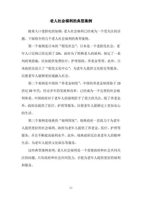 老人社会福利的典型案例