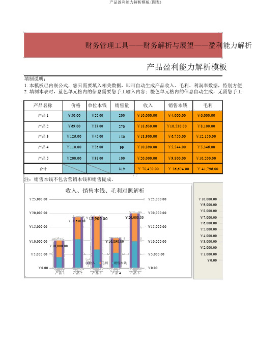 产品盈利能力分析模板(图表)