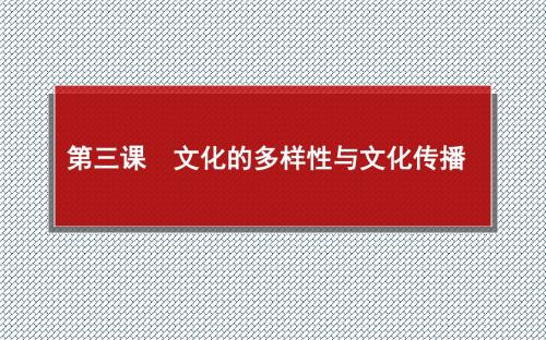 2015届高考政治一轮复习考点延展课件3.2.3《文化的多样性与文化传播》