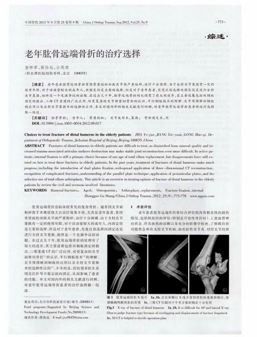 老年肱骨远端骨折的治疗选择