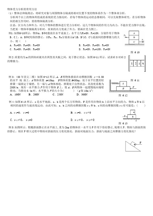 物体受力分析的常用方法