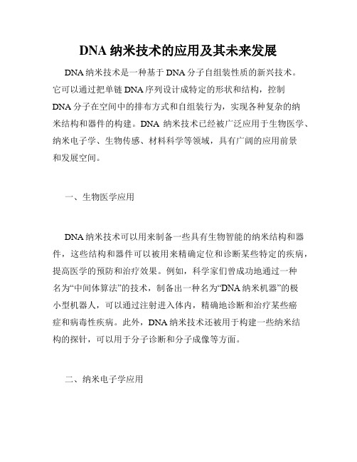 DNA纳米技术的应用及其未来发展