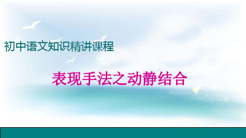 语文版八年级下册语文《表现方法之动静结合》课件