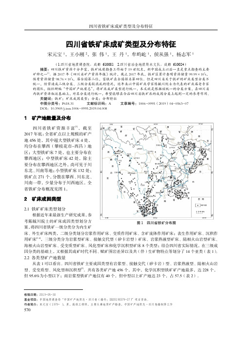 四川省铁矿床成矿类型及分布特征