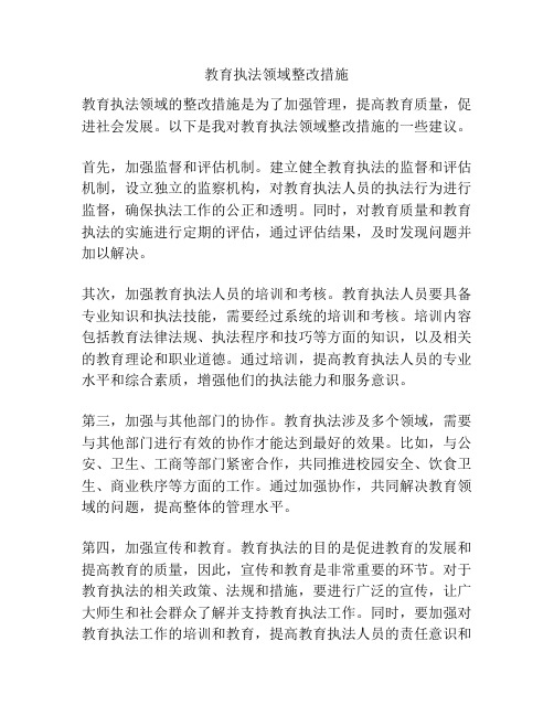 教育执法领域整改措施