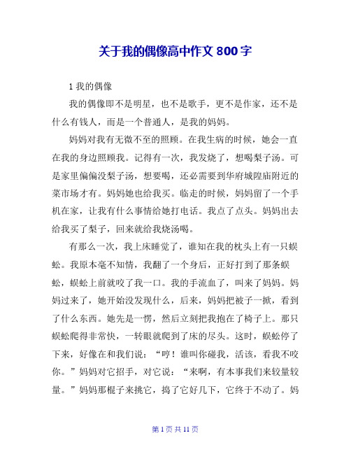 关于我的偶像高中作文800字