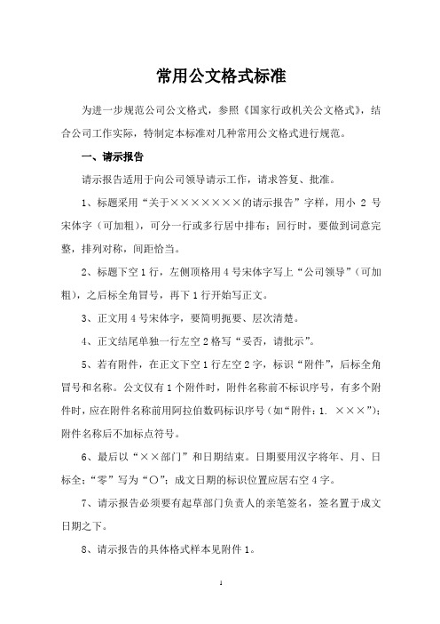 商业管理公司常用公文格式标准模板范例