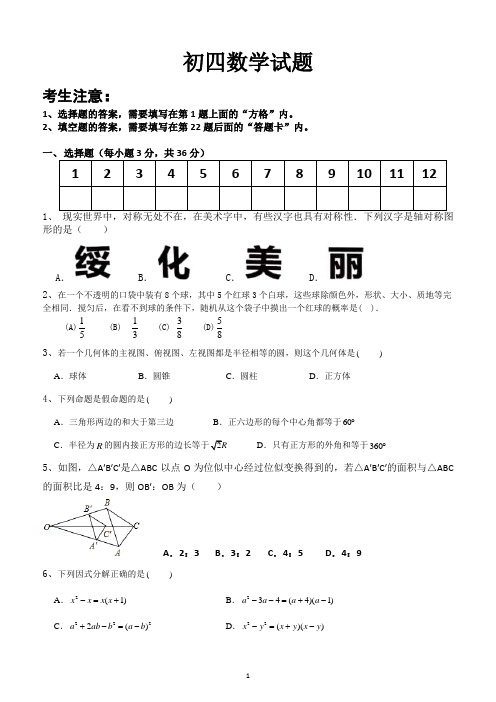 初四数学试题