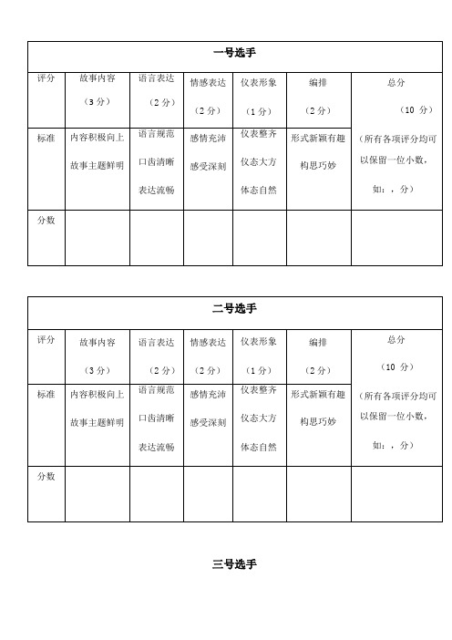 读书交流活动评分标准