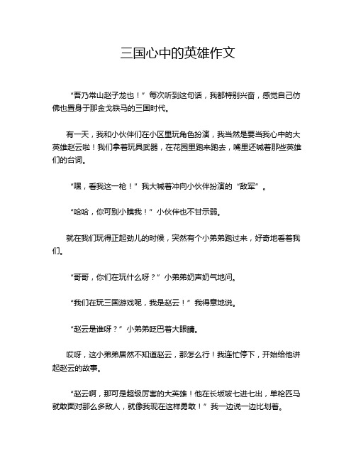 三国心中的英雄作文