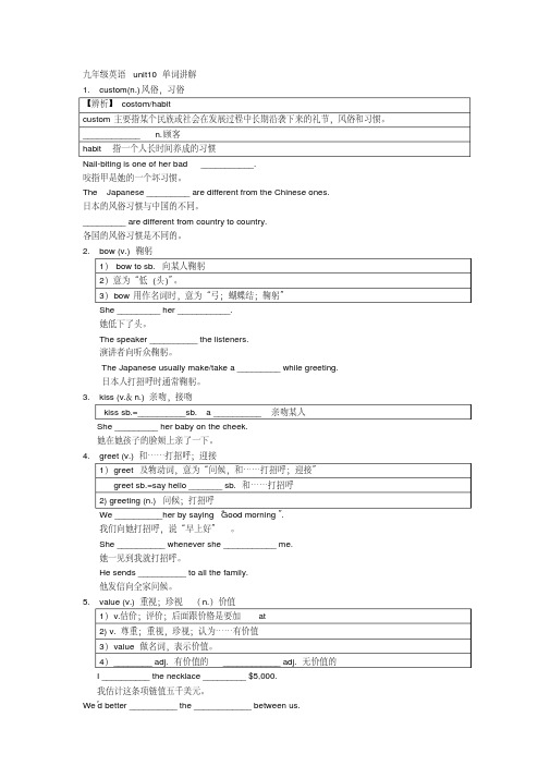 人教九年级英语unit10单词讲解