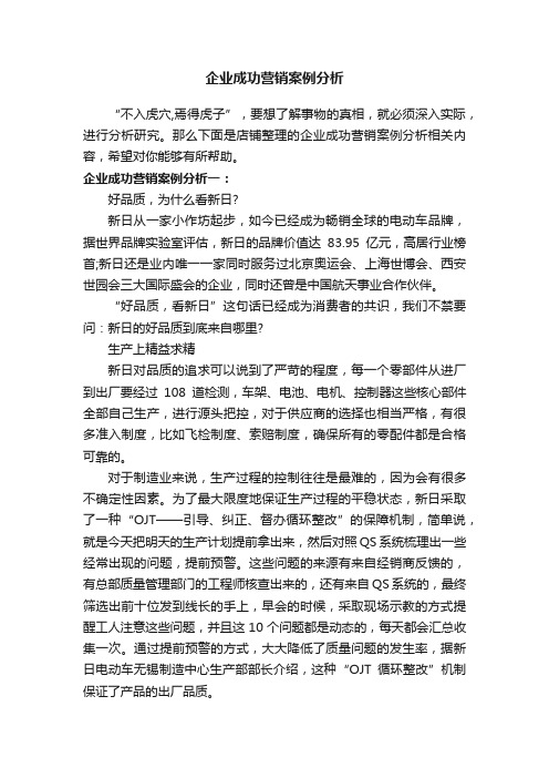 企业成功营销案例分析