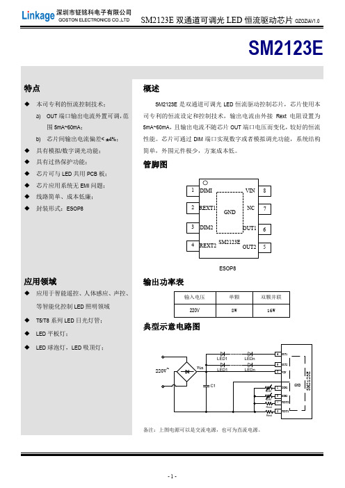 SME双通道PWM调光LED恒流驱动控制芯片