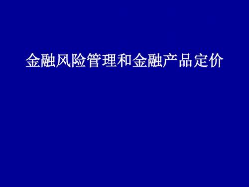 金融风险管理和金融产品定价概论(PPT 55张)