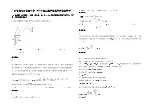 广东省茂名市信宜中学2020年高三数学理模拟试卷含解析