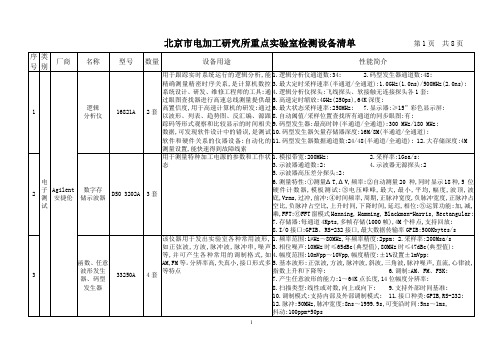 北京市电加工研究所特种加工技术重点实验室检测设备清单.doc