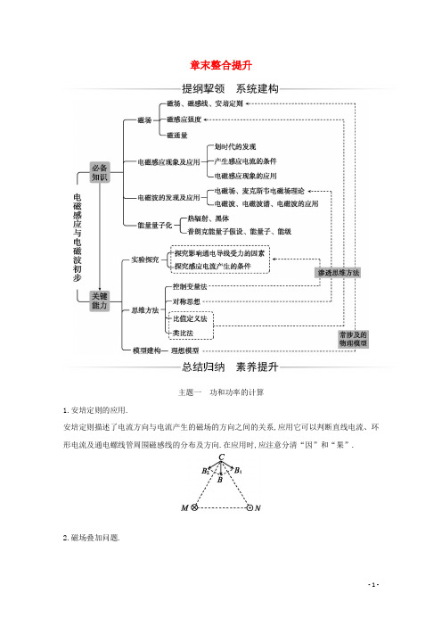2021年新教材高中物理第十三章电磁感应与电磁波初步章末整合提升含解析新人教版必修3