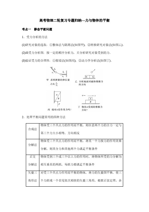 高考物理二轮复习专题归纳—力与物体的平衡