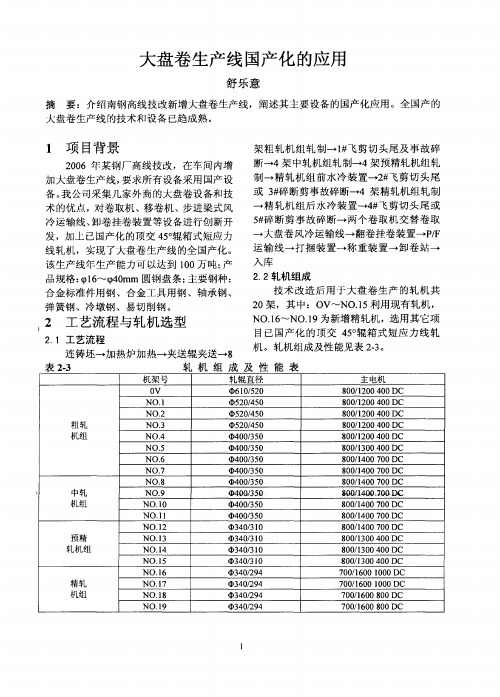 大盘卷生产线国产化的应用