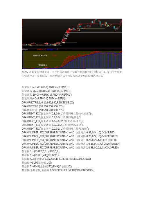 量价对比红线上穿蓝线时股价将会大幅拉升通达信指标公式源码