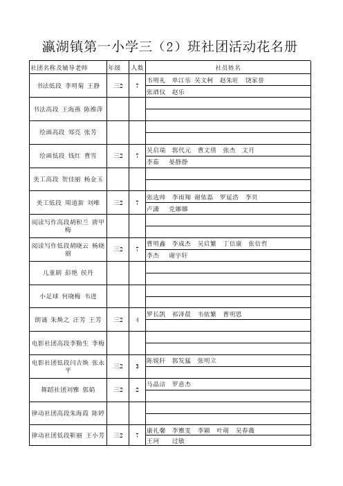 三(2)社团活动花名册