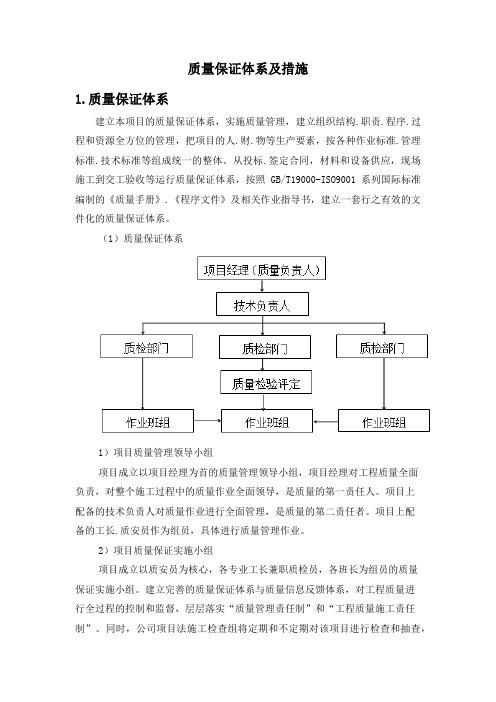 质量保证体系及措施