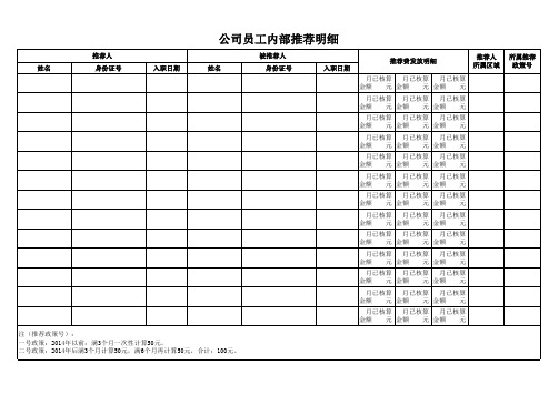 员工推荐记录表