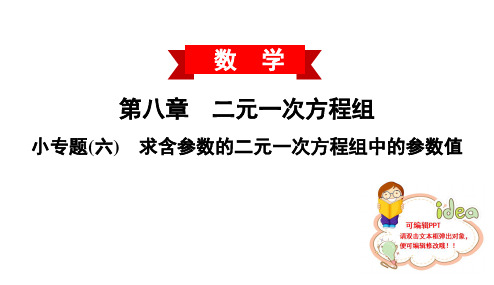 人教版七年级数学下册第第8单元 求含参数的二元一次方程组中的参数值