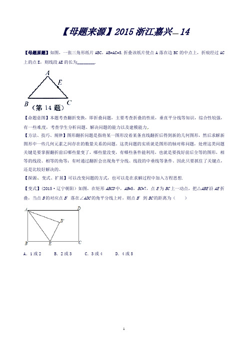 专题08翻折-中考母题题源系列(数学原卷版)