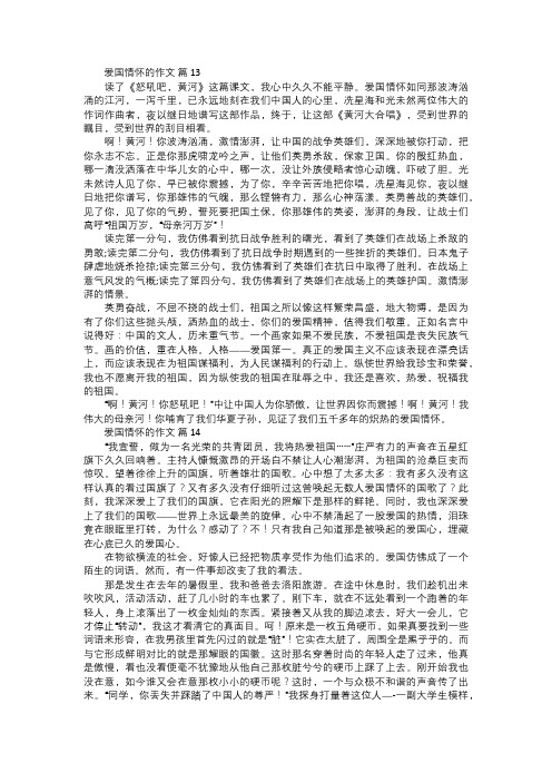 爱国情怀的作文五