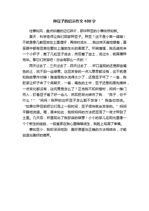 种豆子的启示作文400字