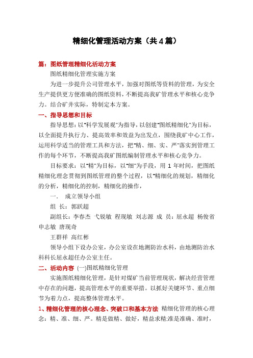 精细化管理活动方案(共4篇)