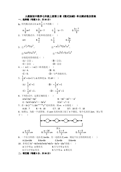 【精选6套】新人教版数学七年级(上)第二章单元质量检测试卷、答案.doc