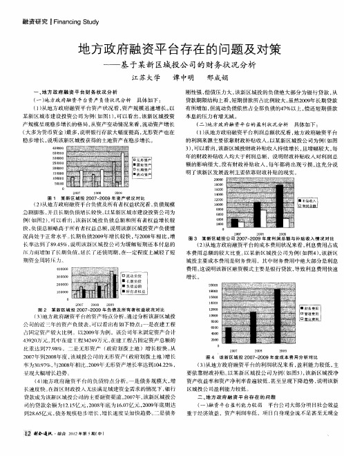 地方政府融资平台存在的问题及对策——基于某新区城投公司的财务状况分析