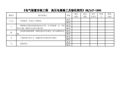 电气强条执行检查表