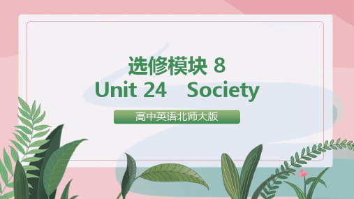 高中英语北师大版选修八《unit24society》课件