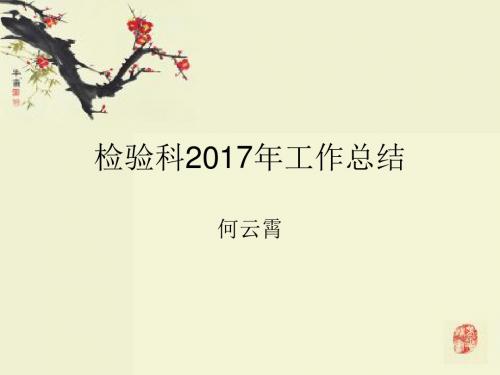 检验科2017年工作总结