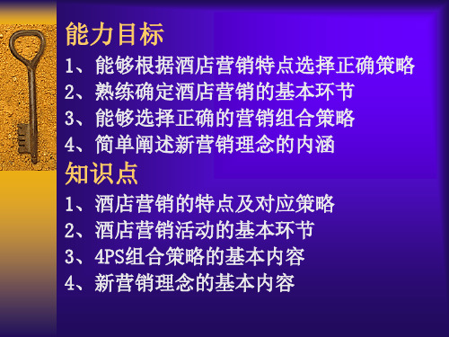 第四章饭店营销管理第一节饭店营销活动概述