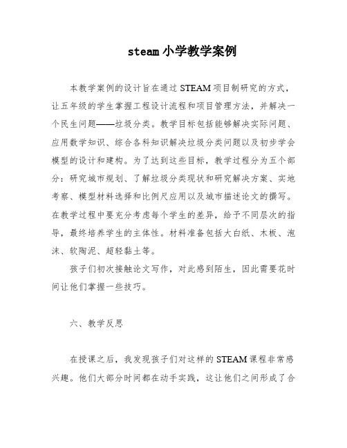 steam小学教学案例