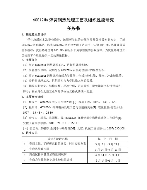 60Si2Mn弹簧钢热处理工艺及组织性能研究