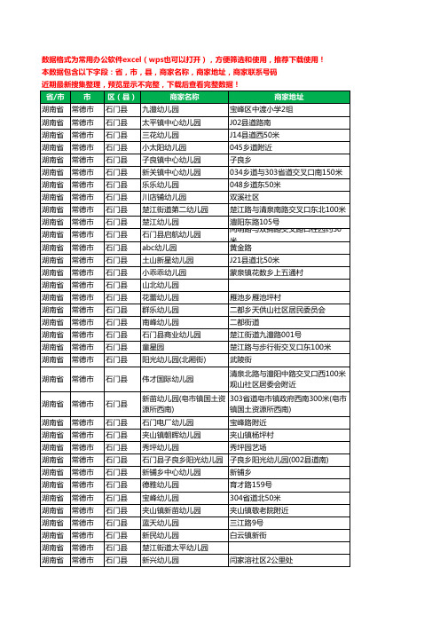 新版湖南省常德市石门县幼儿园工商企业公司名录名单黄页大全60家