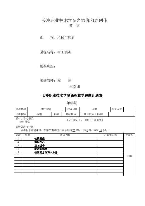 钳工实训教案(中级)