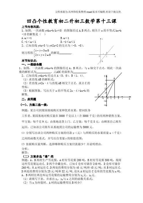 凹凸个性教育初二升初三第十三课