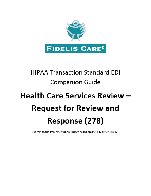 Health Care Services Review – Request for Review a