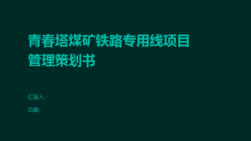 青春塔煤矿铁路专用线项目管理策划书