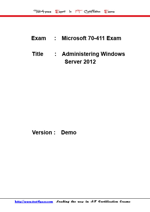 test4pass microsoft test 70-411 exam dumps